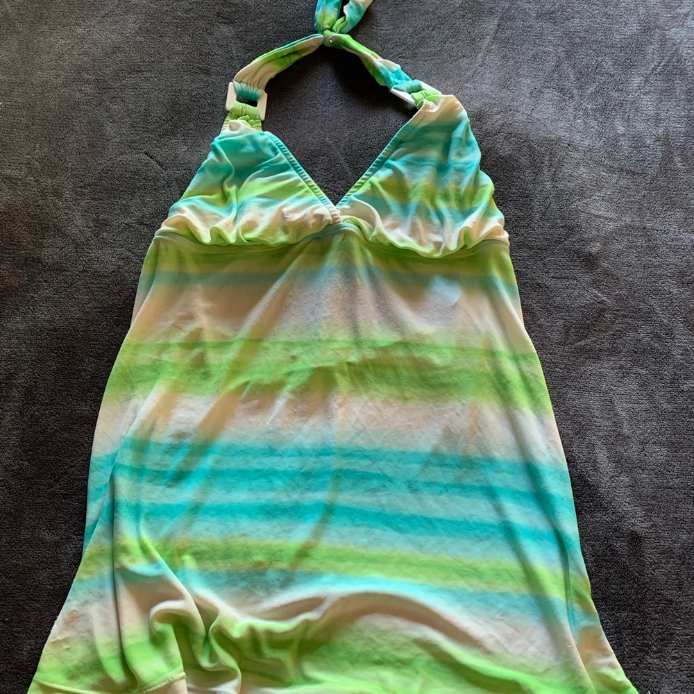 swimwear green blue and white